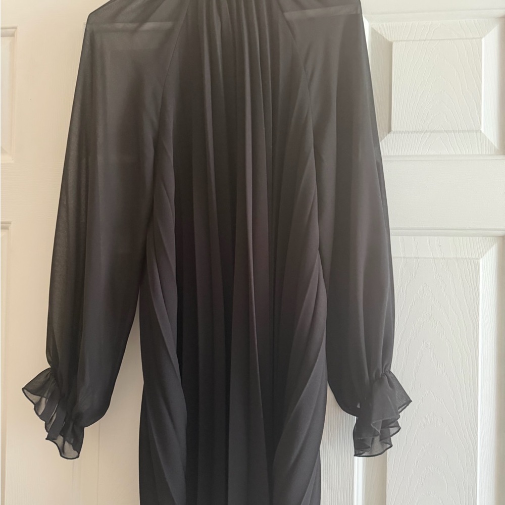 Zara Black semi-Sheer Long Sleeve Women's Dress